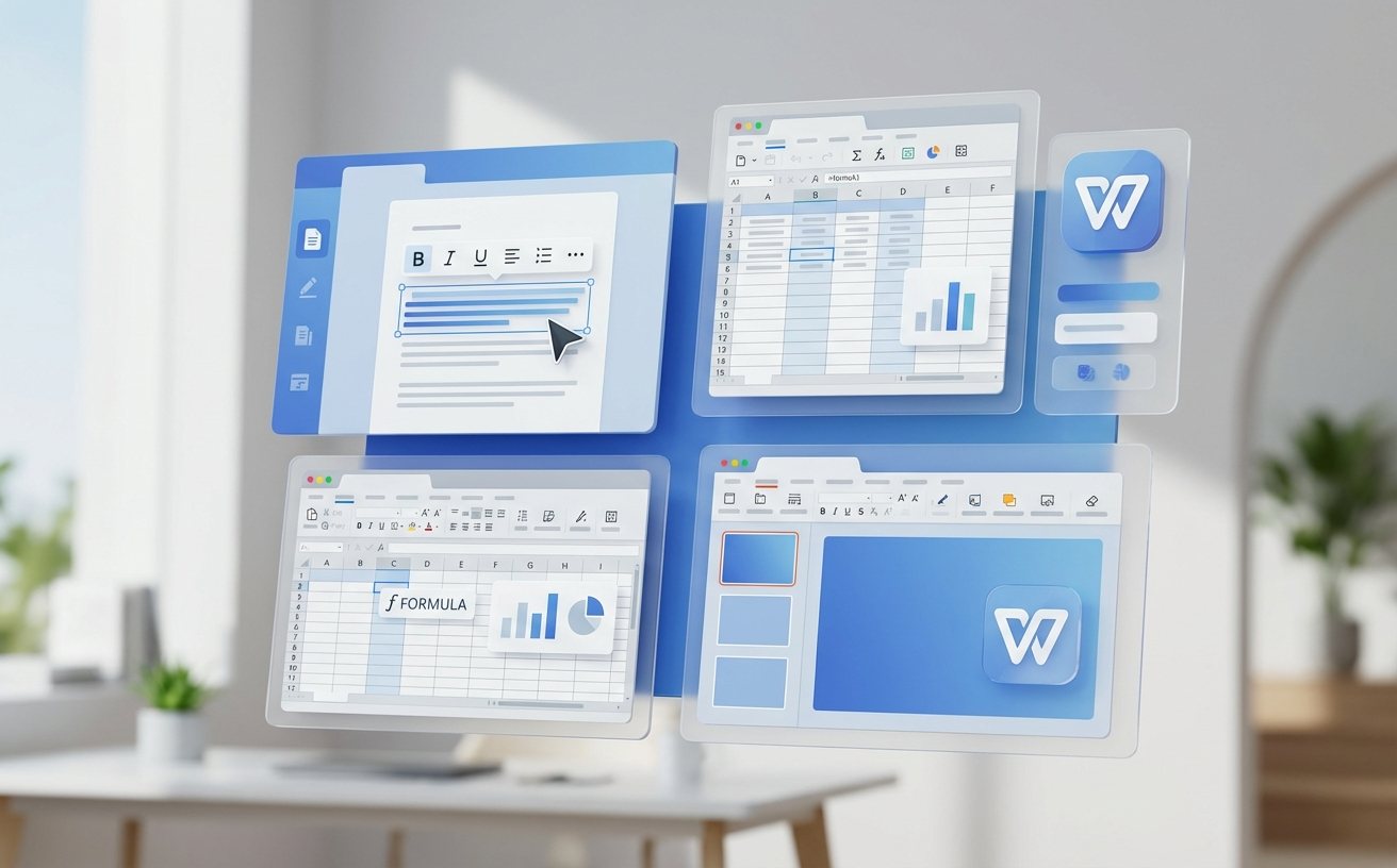 WPS Office 界面展示与功能卡片