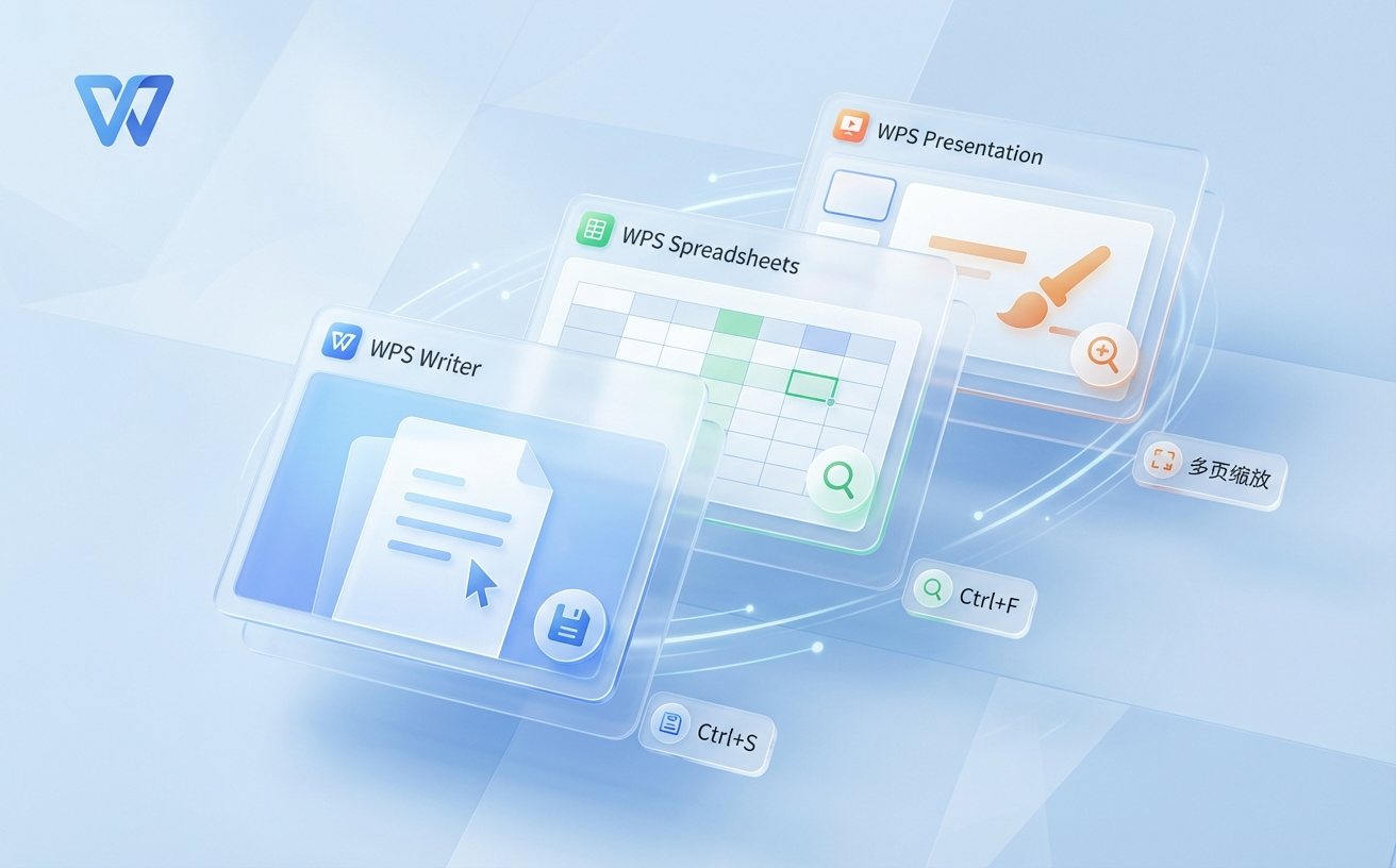 WPS Office 快捷键功能卡片展示